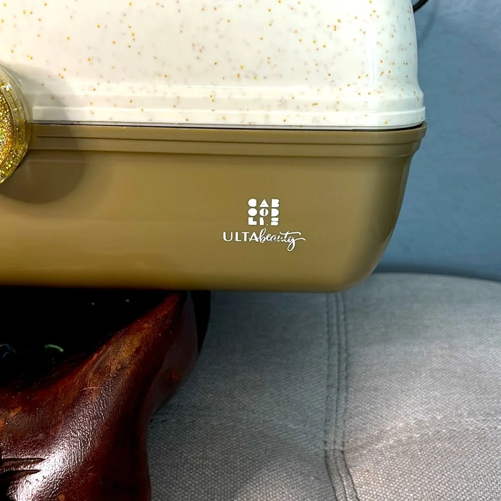 Ulta Beauty Caboodles Edition Gold makeup case.